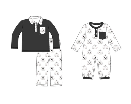 25.8.13 custom each style moq 5eta 4-6week Sibling Sister pumpkin baby boy long sleeve pants sets and rompers match family design