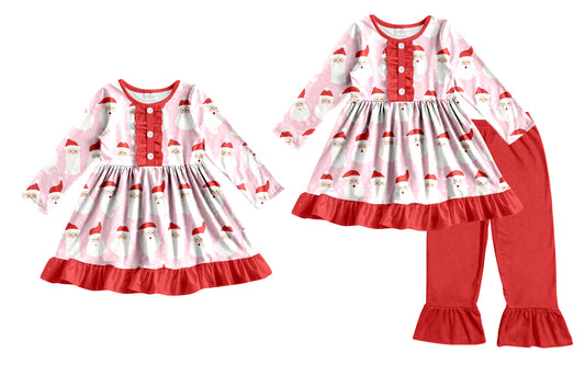 25.8.30 custom each style moq 5eta 4-6week Sibling Sisters Christmas baby girl long sleeve pants sets and dress match family design