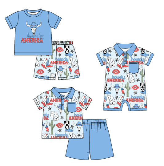 4.1 custom each style moq 5eta 4-6week Sibling Sister AMERICAN cow head baby boy sets 1 and sets 2 and boy rompers match family design