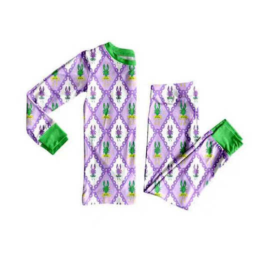 25.9.3 custom each style moq 5eta 4-6week Sibling Sisters mardi gras bow baby girl long sleeve pants sets and dress and rompers match family design