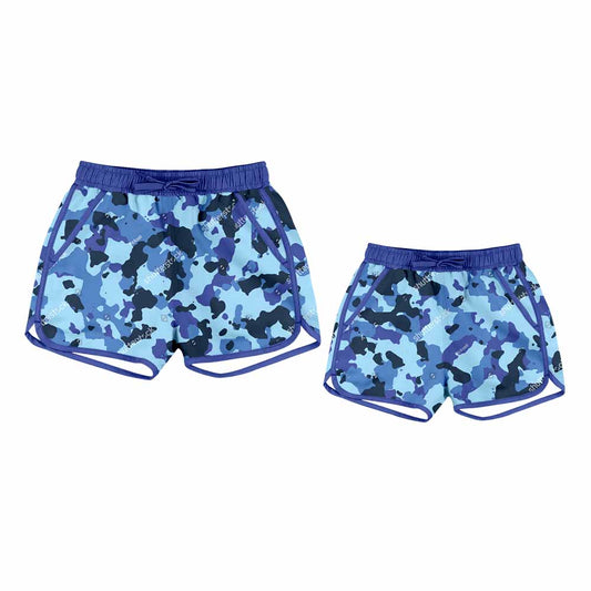 25.10.1 custom each style moq 5eta 4-6week Sibling Sister camouflage baby kids clothes summer shorts and adult shorts match design