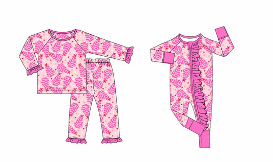 25.8.14 custom each style moq 5eta 4-6week Sibling Sister Christmas trees baby girl long sleeve pants sets and rompers match family design