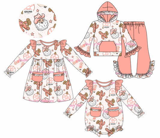 25.7.24 custom each style moq 5eta 4-6week Sibling Sisters Christmas baby girl long sleeve pants sets and dress and rompers match family design