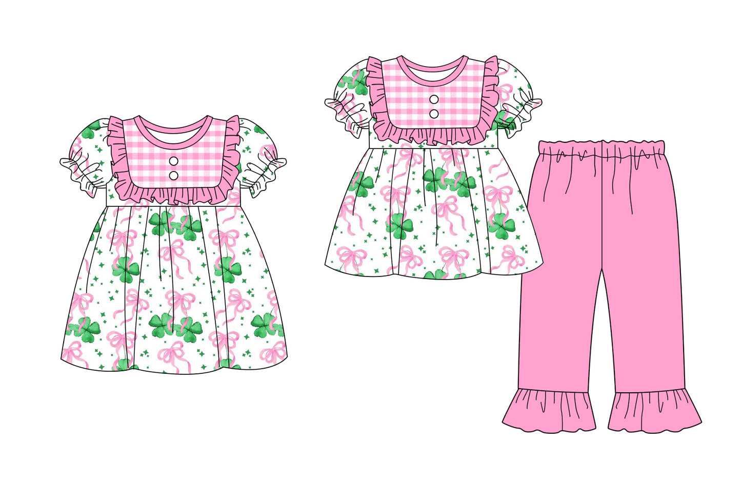 25.9.16 custom each style moq 5eta 6-8week Sibling Sisters bow pink baby girl short sleeve pants sets and dress match family design