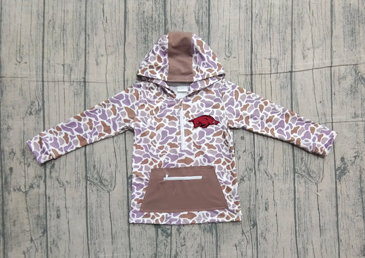 Custom moq 5 mix size milk silk baby boys clothes team camouflage summer hooded long sleeve top-25.11.20