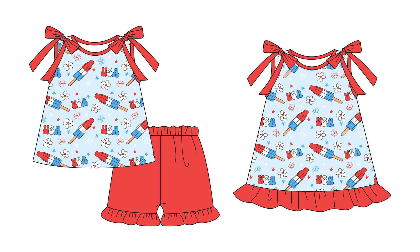 25.12.13 custom each style moq 5 eta 6-8week Sibling Sister floral USA baby short sleeve shorts sets and dress match design