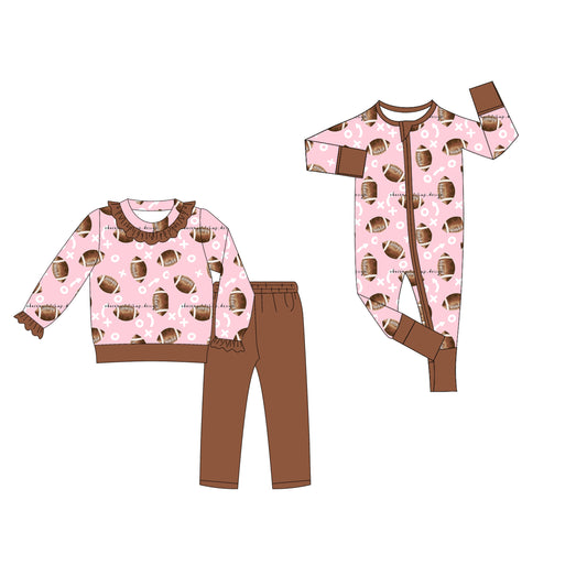 25.8.4 custom each style moq 5eta 4-6week Sibling Sister rugby baby boy long sleeve pants sets and rompers match family design