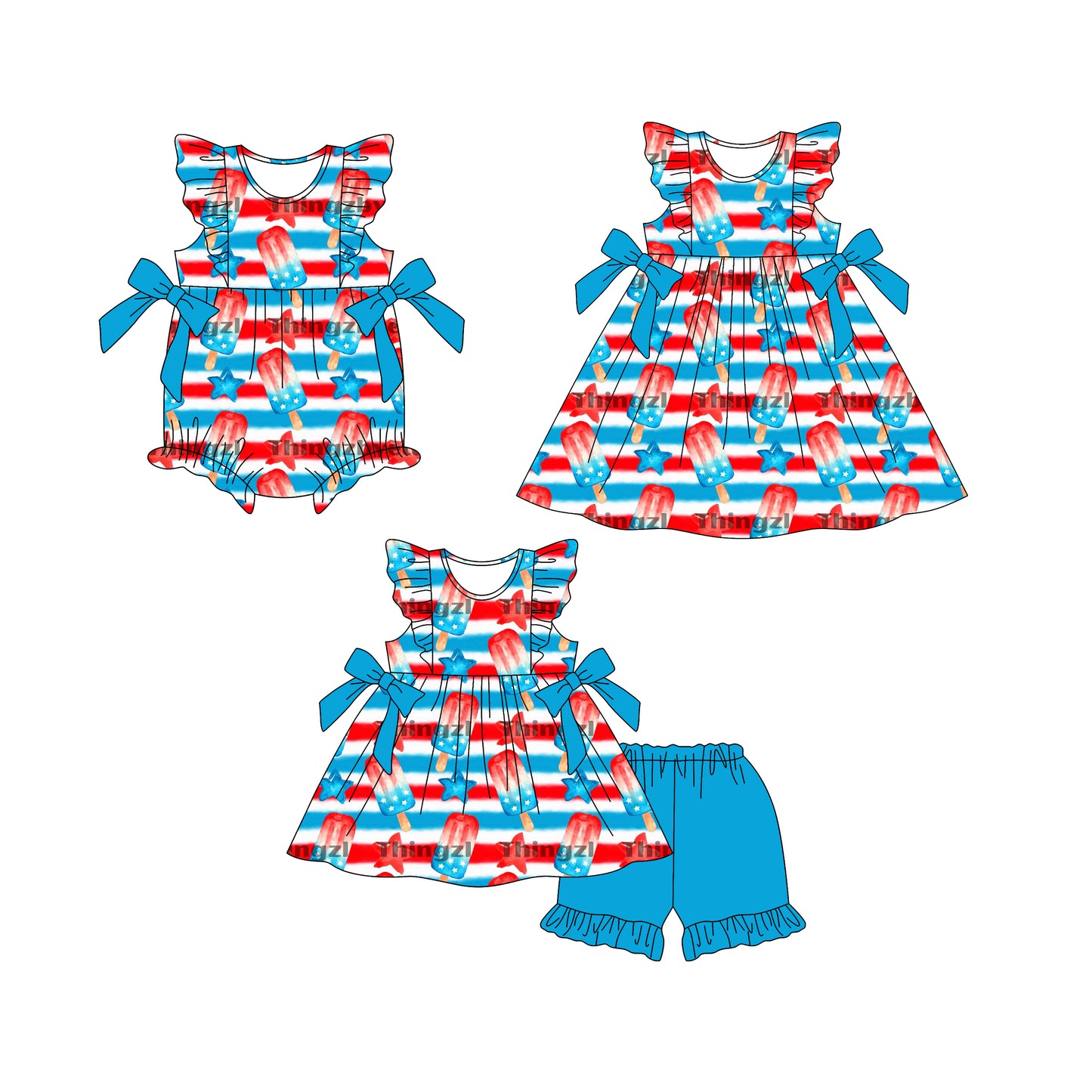 25.12.29 custom each style moq 5 eta 6-8week Sibling Sister baby short sleeve shorts sets and romper and dress match design