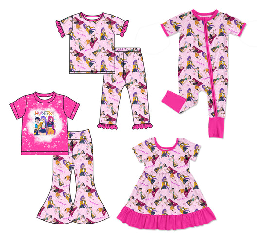 25.10.11 custom each style moq 5 eta 6-8week Sibling Sister baby short sleeve pants sets 2 and romper and dress match design