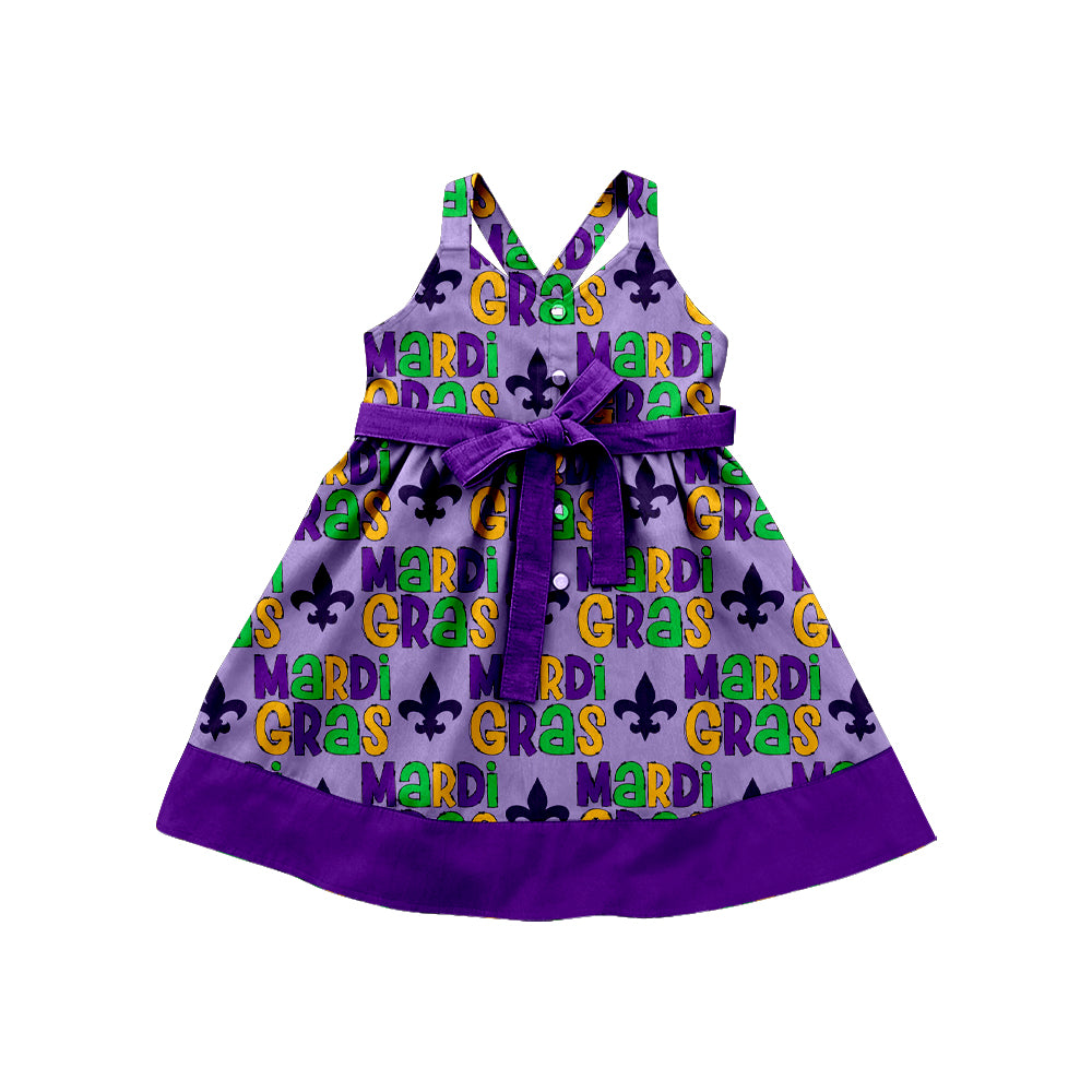 25.10.17 custom each style moq 5 eta 6-8week Sibling Sister mardi gras baby girl flying sleeve dress 6 match design