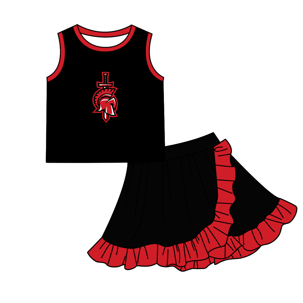 custom moq 5 mix size MSD072509 Baby Girls Sleeveless Top Matching Skort Two Piece Yoga Active Clothes Set