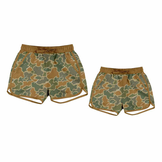 25.10.1 custom each style moq 5eta 4-6week Sibling Sister camouflage baby kids clothes summer shorts and adult shorts match design