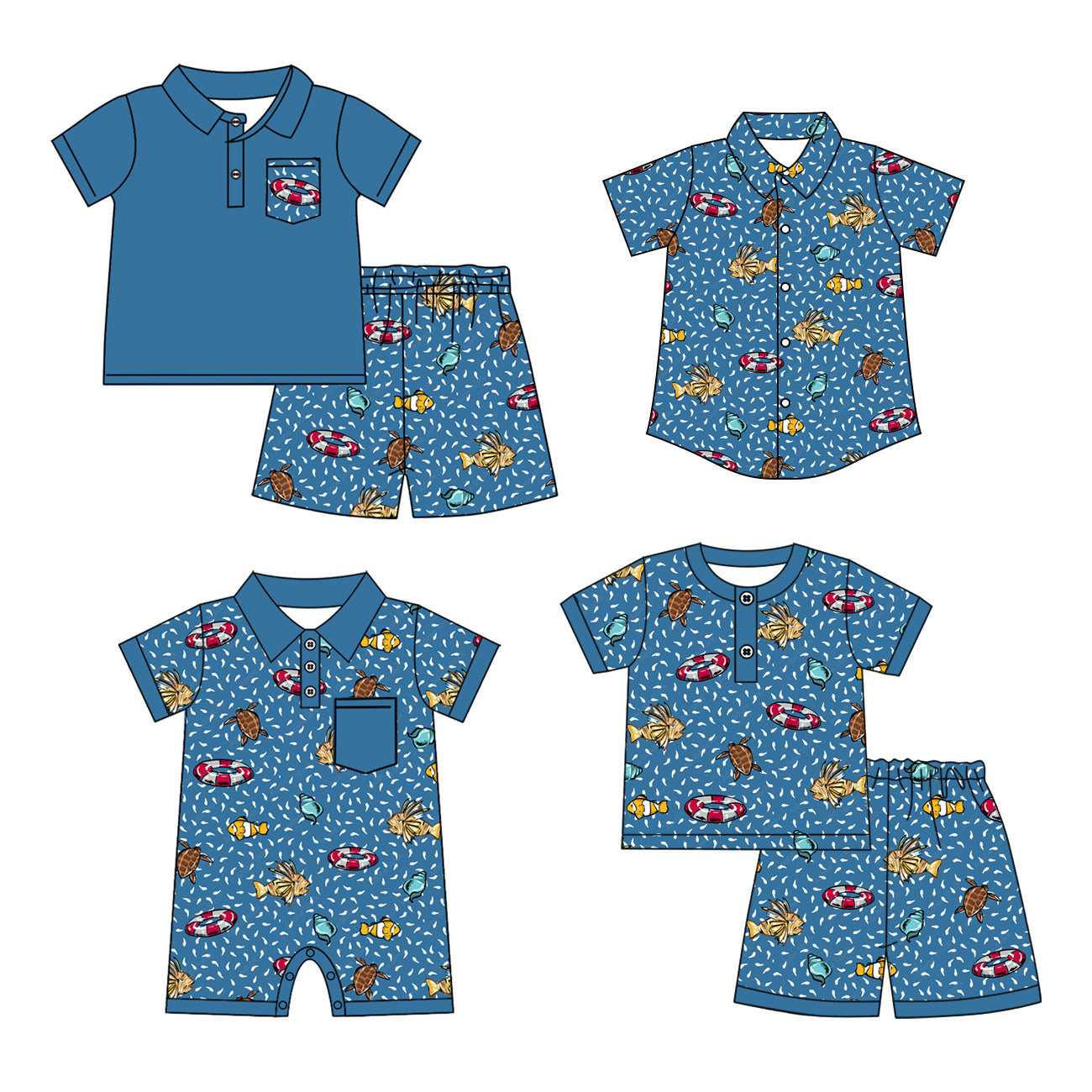 2.10 custom each style moq 5eta 4-6week Sibling Sister baby girl sets 1 and sets 2 and boy rompers and top match family design