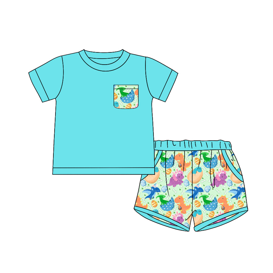 11.3 custom each style moq 5eta 4-6week Sibling Sister dinosaur baby girl short sleeve shorts sets 1 and sets 2 match design