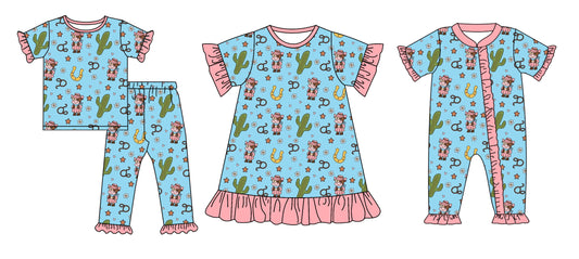 25.6.21 custom each style moq 5eta 4-6week Sibling Sisters catcus baby girl short sleeve pants sets and dress and rompers match family design