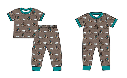 12.16 custom each style moq 5eta 4-6week Sibling Sister riding horse baby girls short sleeve sets and rompers match design
