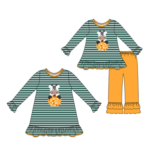 25.7.8 custom each style moq 5eta 4-6week Sibling Sisters baby girl long sleeve pants sets and dress match family design