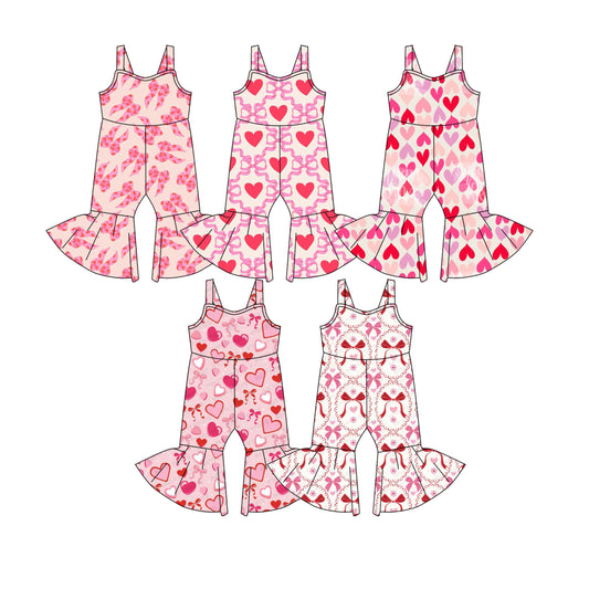 25.9.24 custom each style moq 8 eta 6-8week Sibling Sisters love bow baby girl suspender jumpsuits 5 match family design