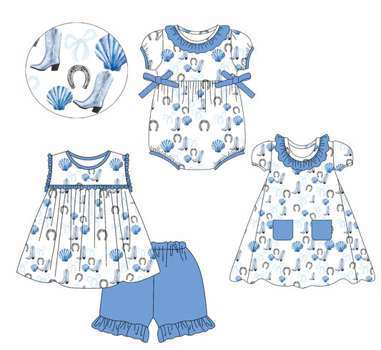 2.21 custom each style moq 5eta 4-6week Sibling Sister boot baby girl short sleeve shorts sets and dress and rompers match family design
