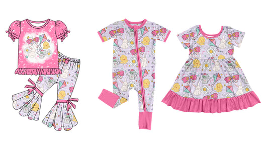 12.3 custom each style moq 5eta 4-6week Sibling Sister baby girl sets and dress and rompers match family design