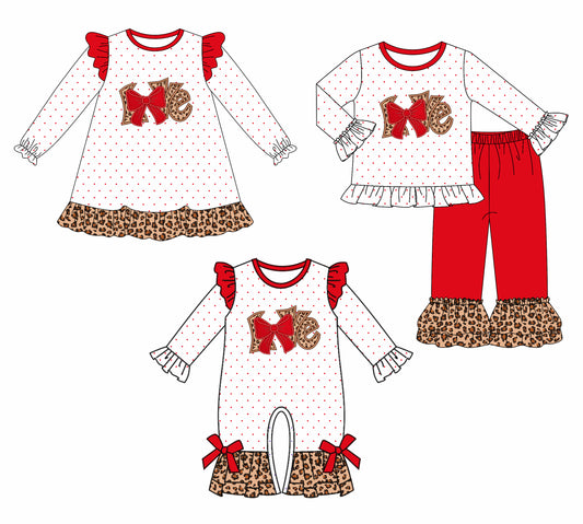 25.7.10 custom each style moq 5eta 4-6week Sibling Sisters bow baby girl long sleeve pants sets and dress and rompers match family design
