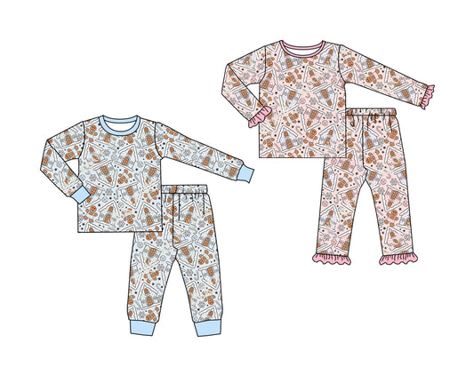 25.6.19 custom each style moq 5eta 4-6week Sibling Sisters Christmas baby girl long sleeve pants sets 1 and sets 2 match family design