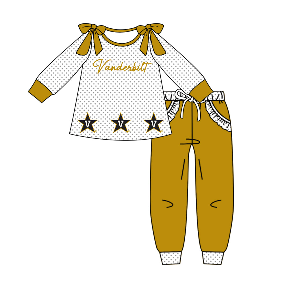 Custom moq 5 mix size milk silk summer teams baby girl clothes long sleeve pants sets-25.10.14