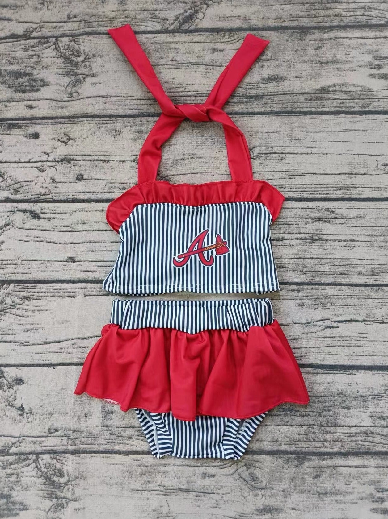 custom moq 5 eta 5weeks summer team Arkansas red jumpsuit swimsuit set, swimsuit fabric
