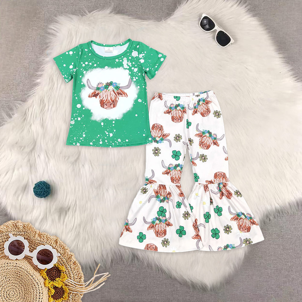 RTS NO MOQ Girls short sleeve pants Sets