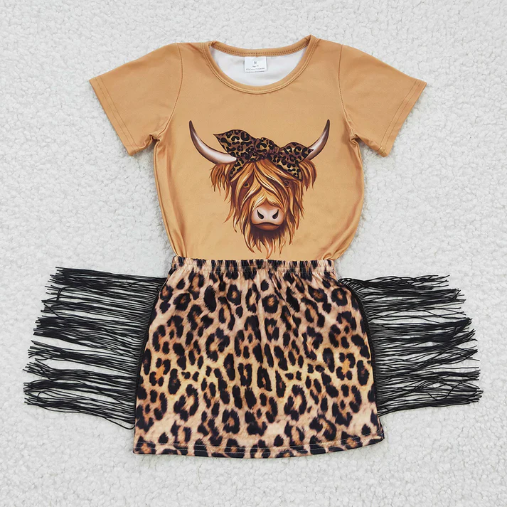 RTS NO MOQ Baby girl clothes tassel Short Sleeve shorts Suit