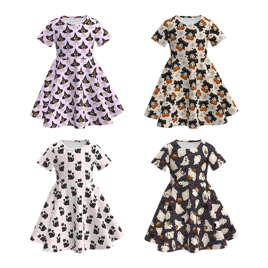 Custom moq 5 each style eta 6-7weeks milk silk baby girls summer short sleeves dresses