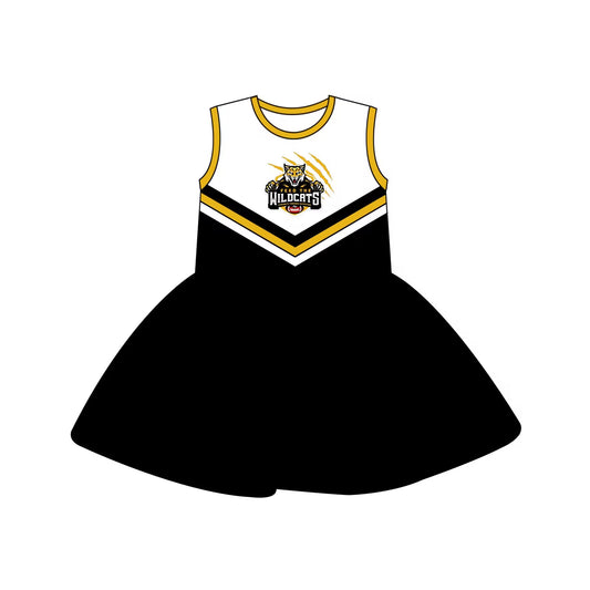 custom moq 5 eta 5-6weeks team clothes baby girl clothes black sleeveless summer dresses