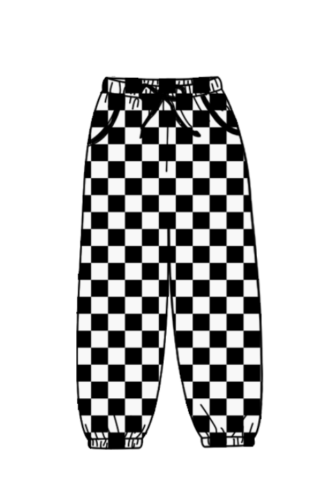 Custom moq 5 mix size milk silk summer teams adult clothes plaid long pants-25.9.5