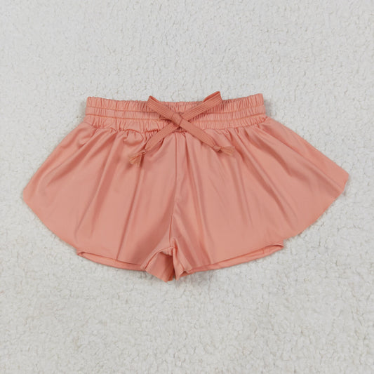 RTS NO MOQ SS0547 Plain orange yoga shorts