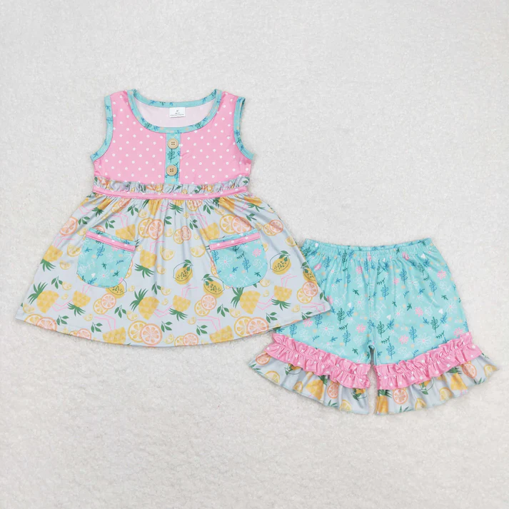 Sibling Baby Girls clothes Flowers Summer Sibling Sister Clothes Sets