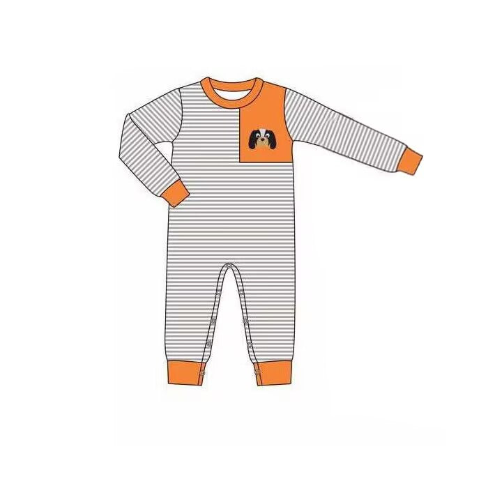 Custom moq 5 eta 6-8weeks Black and white striped long romper with droopy ears