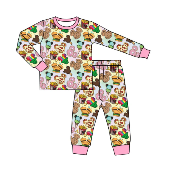 Deadline September  5  custom no moq eta 6-7weeks Long-sleeved hamburger, french fries and ice cream pullover suit