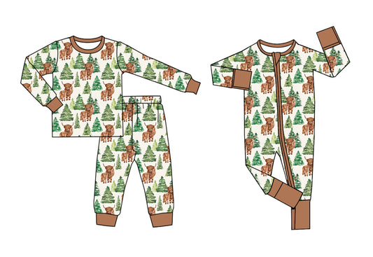 25.5.24 custom each style moq 5eta 4-6week Sibling Sisters Christmas trees alpine baby boy long sleeve pants sets and rompers match family design