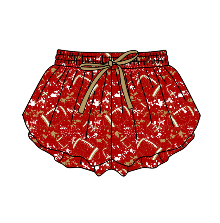 Custom moq 5 mix size milk silk summer teams Baby Girls Football  Yoga Active Ruffle Shorts Bottom for Kids