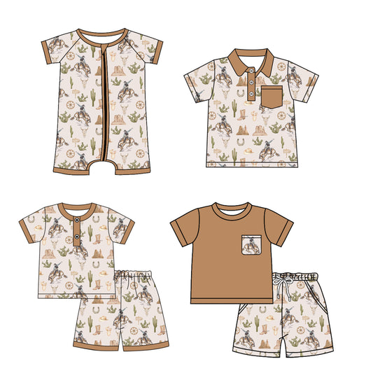 2.21 custom each style moq 5eta 4-6week Sibling Sister riding horse baby girl sets 1 and sets 2 and boy rompers and top match family design
