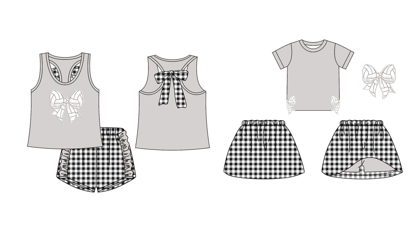 12.18 custom each style moq 5eta 4-6week Sibling Sister bow baby girl short sleeve shorts sets and dresses match design