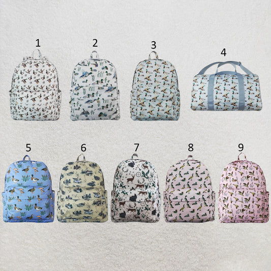 RTS NO MOQ Sibling Bags Duck Print Grey Back To School Backpack Ducks Hunting Gym Bags