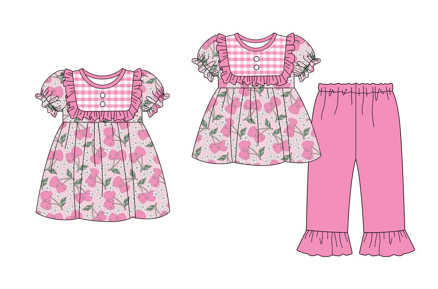 25.9.16 custom each style moq 5eta 6-8week Sibling Sisters floral pink baby girl short sleeve pants sets and dress match family design