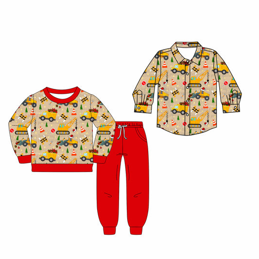 25.5.19 custom each style moq 5eta 4-6week Sibling Sisters baby boy long sleeve pants sets and top match family design