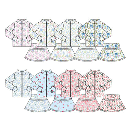25.7.2 custom each style moq 5eta 4-6week Sibling Sisters baby girl long sleeve skirts sets 1 and skirts sets 8 match family design