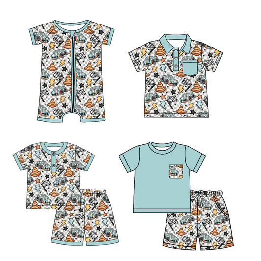 4.7 custom each style moq 5eta 4-6week Sibling Sister baby boy sets 1 and sets 2 and boy rompers and top match family design