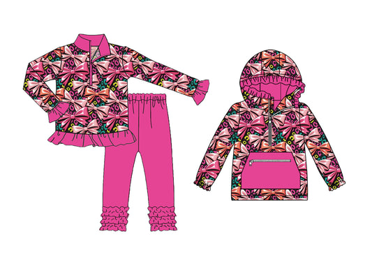 25.9.4 custom each style moq 5eta 4-6week Sibling Sisters bow baby girl long sleeve pants sets and top match family design