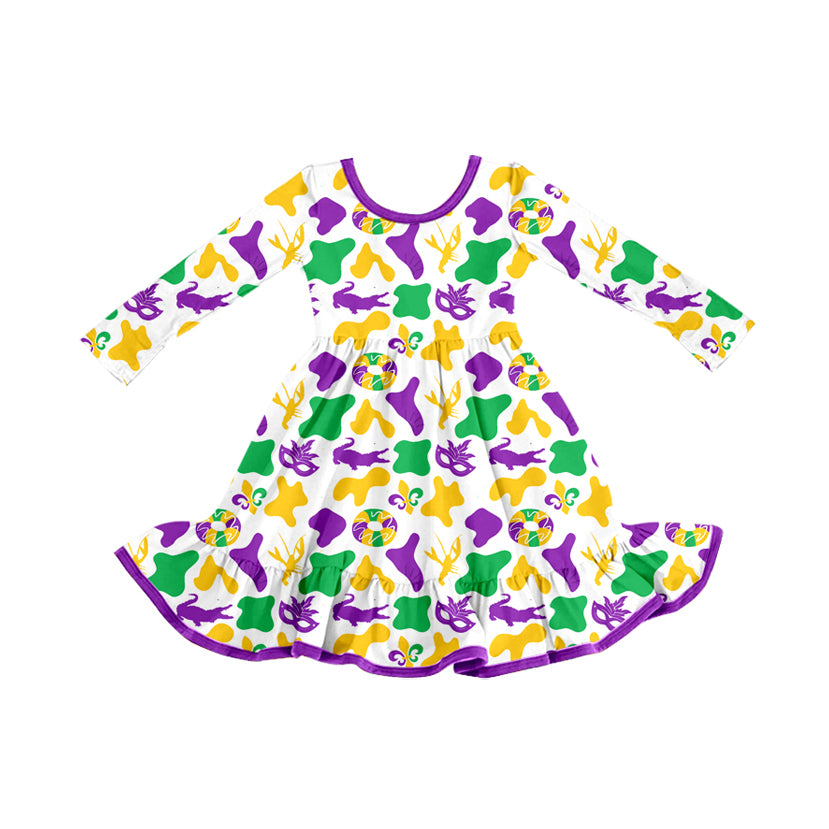 25.9.3 custom each style moq 5eta 4-6week Sibling Sisters mardi gras baby girl long sleeve pants sets and dress and rompers match family design