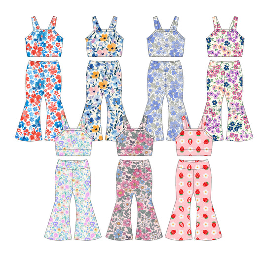 3.26 custom each style moq 5eta 4-6week Sibling Sisters baby girl short sleeve pants sets and sets 7 match family design