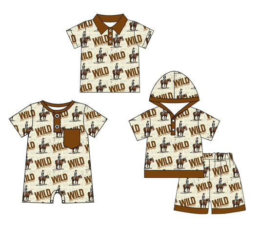 11.21 custom each style moq 5eta 4-6week Sibling Sister WILD baby boy short sleeve shorts sets and boy romper and top match design